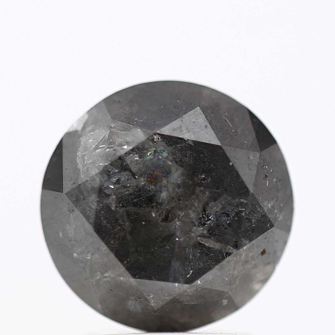 2.52 Carat Salt and Pepper Diamond Round Shape Brilliant Cut Natural Loose Diamond